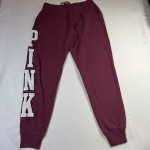 Victoria's Secret VS Pink Sweatpants/Joggers Burgundy/Maroon Size Small Women's